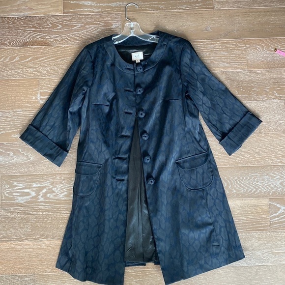 Eci New York Short Sleeve Leopard Print Dress Coat12